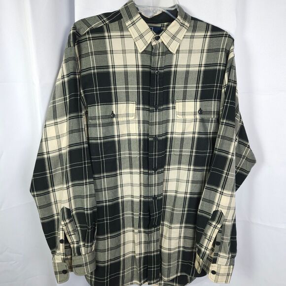 VTG Polo Ralph Lauren Mens Large Long Sleeve Plaid Whitfield Button Up Shirt - Picture 1 of 6